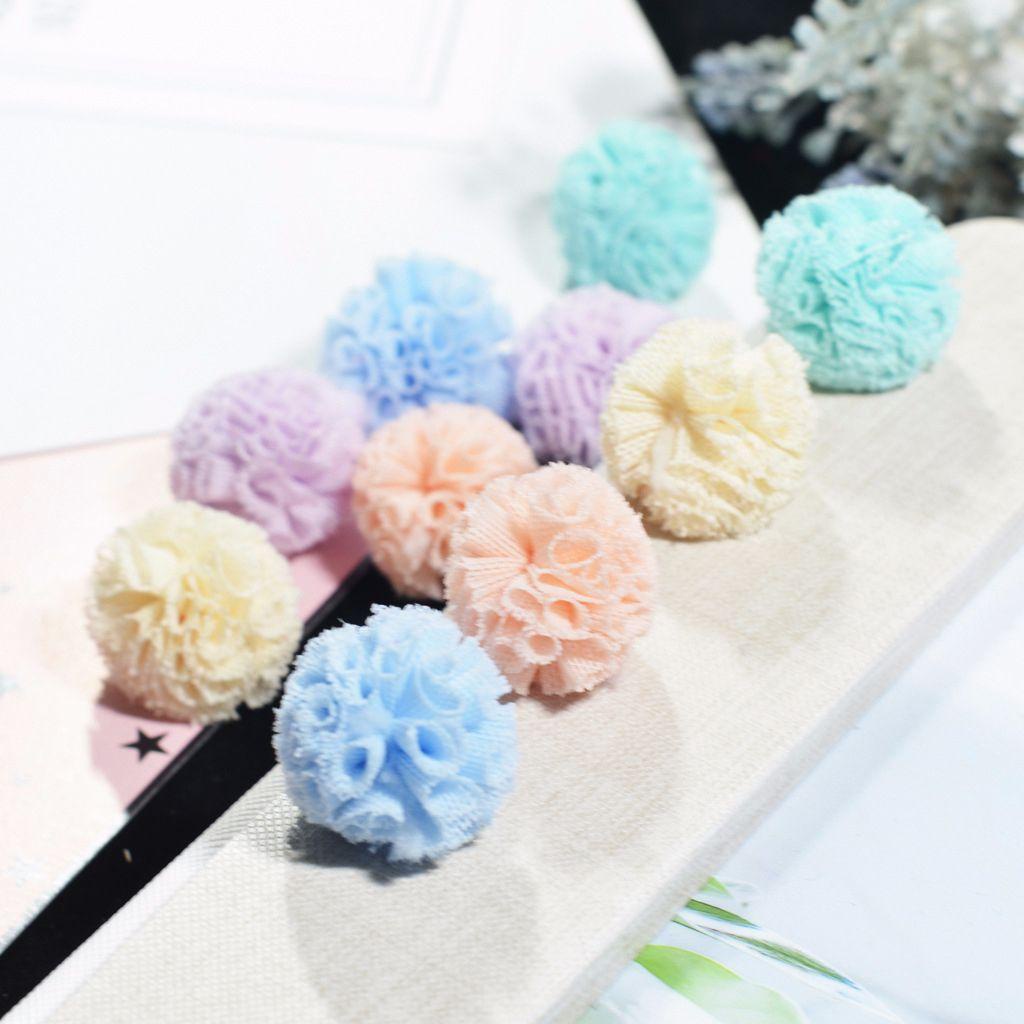 JARRED Dây Buộc Tóc Phối Ren Co Giãn Đính Bóng Lông Xinh Xắn