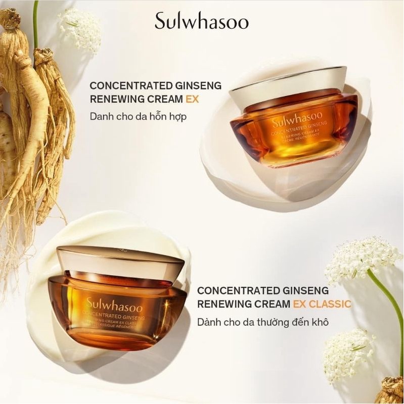 [ Bảng Giới Hạn Full 60ML ] Kem tái tạo da từ nhân sâm cô đặc Sulwhasoo Concentrated Ginseng Renewing Cream ex 60ml