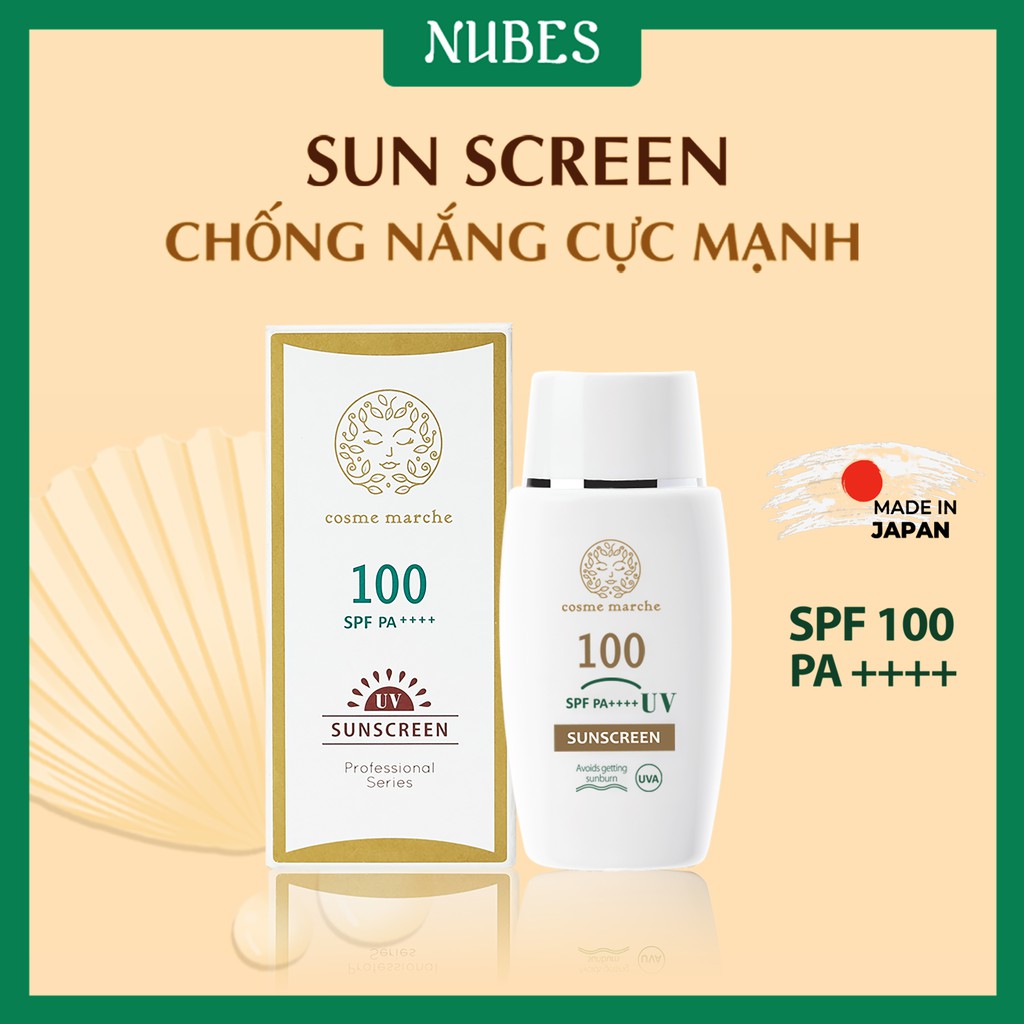 Kem chống nắng Cosme Marche SPF 100 Nhật Bản cho da dầu mụn dưỡng ẩm da khô trắng da mặt Nubes