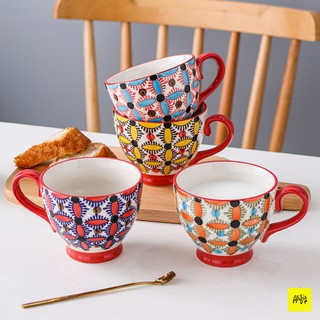 Cốc sứ uống trà cafe phong cách Retro 450ml