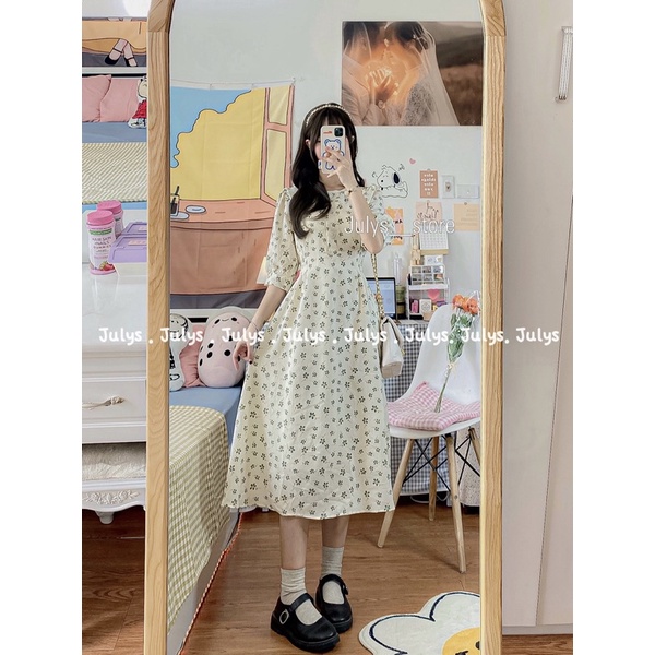 Váy Hoa Xanh Nàng Thơ (Ảnh Thật Shop Chụp Kèm Video)
