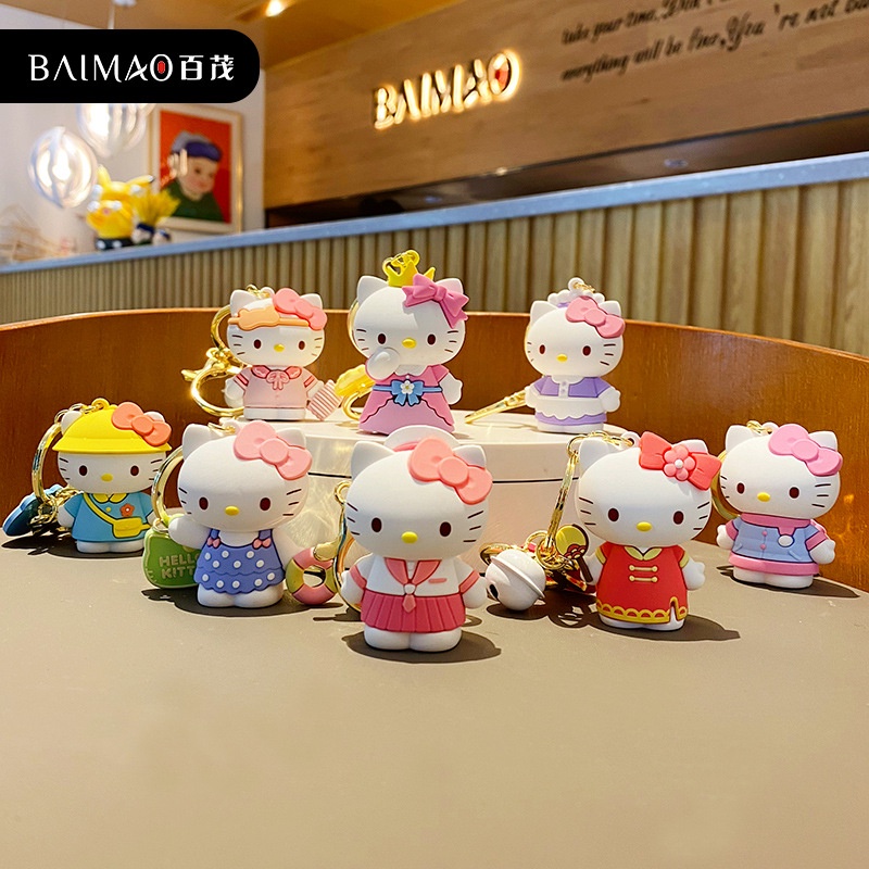 Móc Khóa Hình Mèo Hello Kitty Bằng Epoxy Dễ Thương