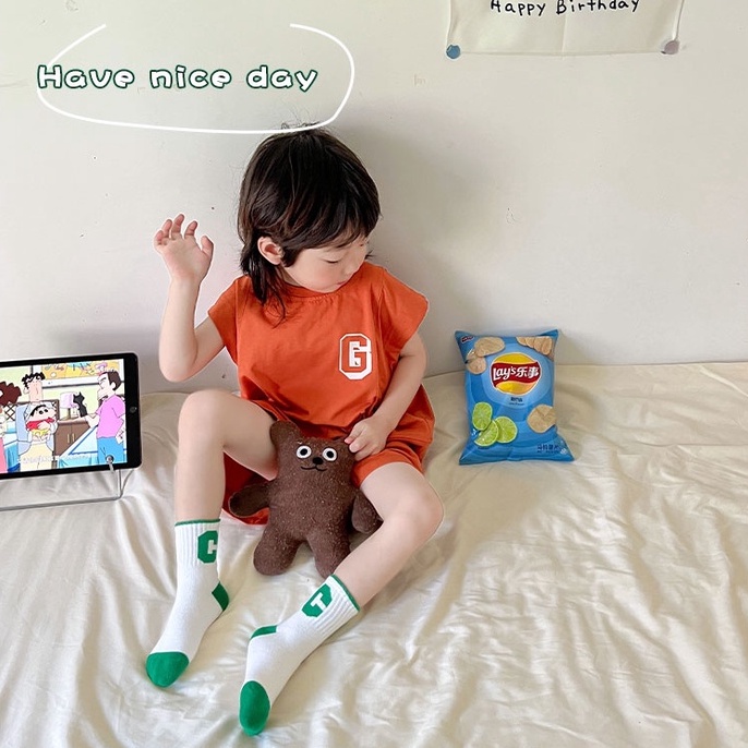 Cheerful Mario 4 cặp Bé trai bé gái Vớ bông Babyboy Babygirl Cartoon Kids Socks