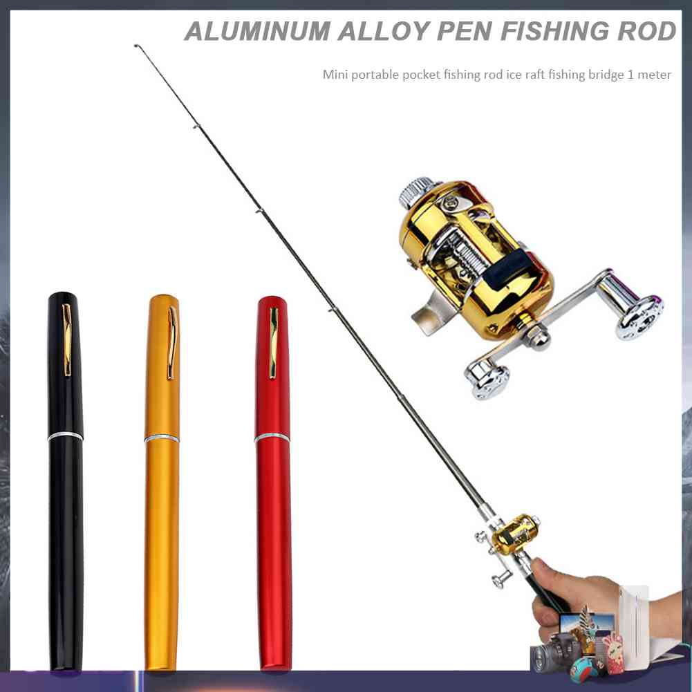 Cần Câu Cá Mini Hình Cây Bút Bằng Nhôm Gấp Gọn Bỏ Túi