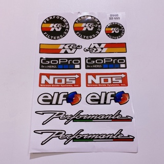 Decal tem nổi tổng hợp K&N GoPro Nos Performante cao cấp dán xe máy, ô tô, mũ bảo hiểm chống thấm nước, chống bay màu