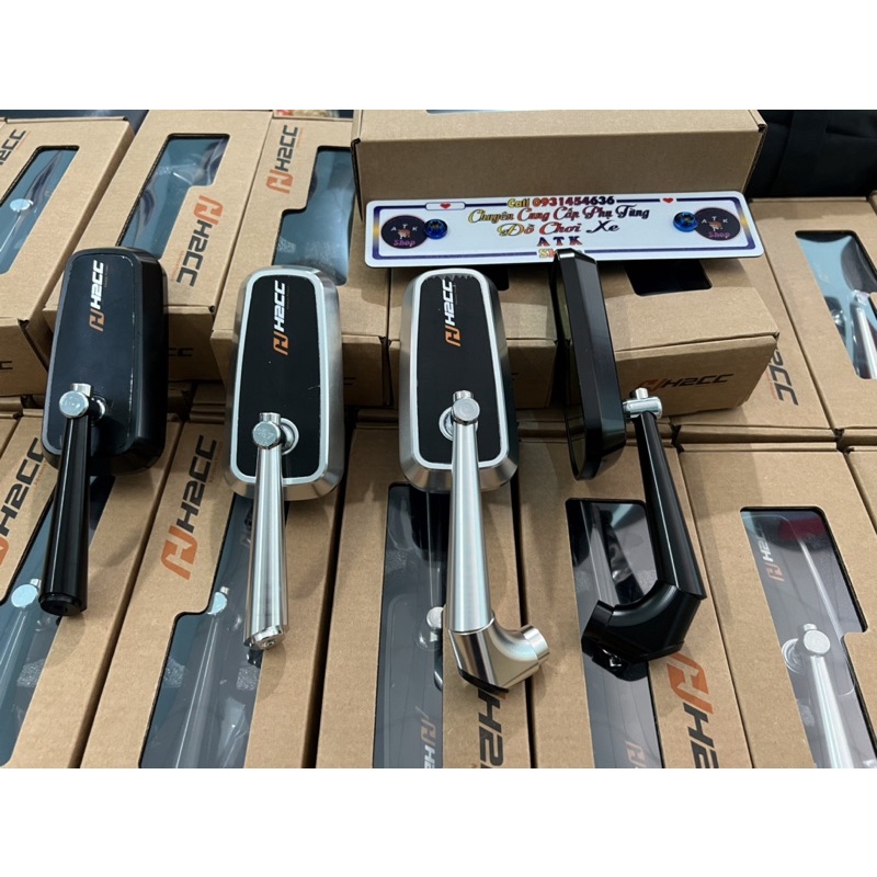 Kiếng gương H2C hình chữ nhật mặt kiếng thu hình gắn mọi dòng xe