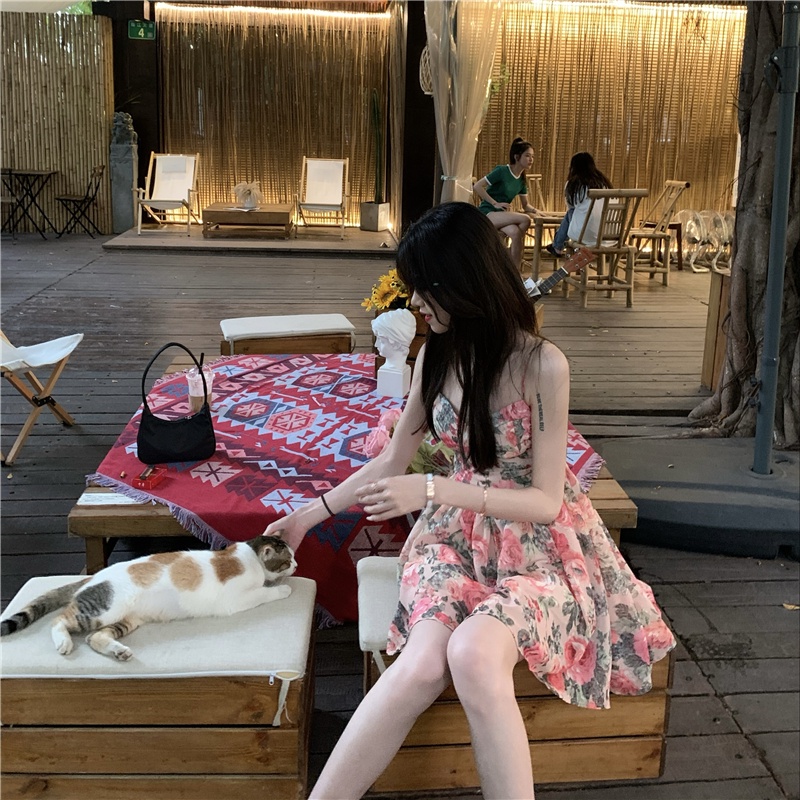 [Hana And Alice] Đầm Hai Dây Màu neon Gợi Cảm