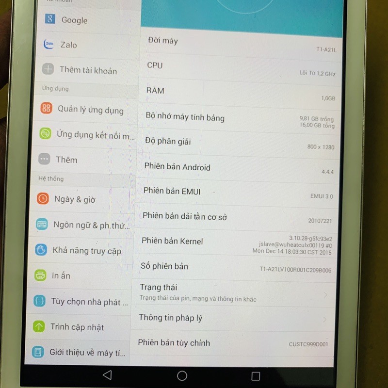 Máy Tính Bảng Huawei MediaPad T1-A21L (cũ)