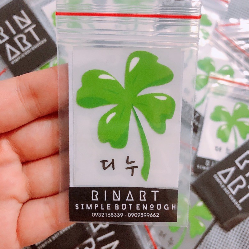 Decal Logo Sticker Patch in áo ủi trực tiếp lên vải hình biểu tượng cỏ 4 lá may mắn