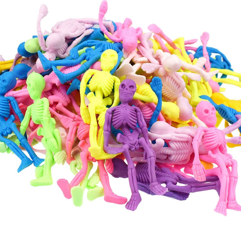 Set 5 Đồ Chơi Nắn Bóp Đàn Hồi Giảm Stress Hình Bộ Xương Zombie Chất Liệu TPR Mềm Mại