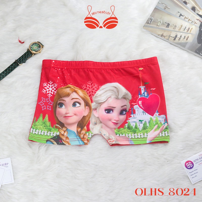 Quần Lót Đùi BÉ GÁI Cotton Mềm Mịn, Quần Chip TRẺ EM Nhiều Màu Hình Elsa Dễ Thương [#QLTE 8024]