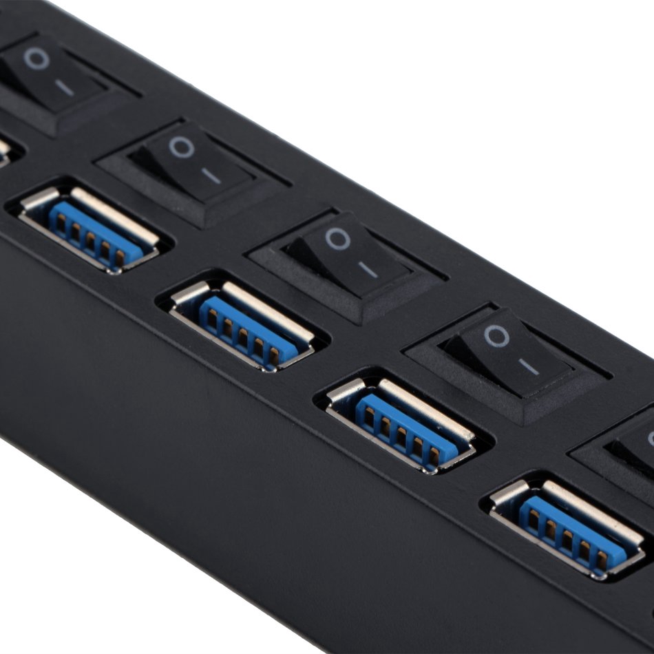 (orb) Hub 7 Cổng Usb 3.0 Hub Với Công Tắc On / Off + Dây Cáp