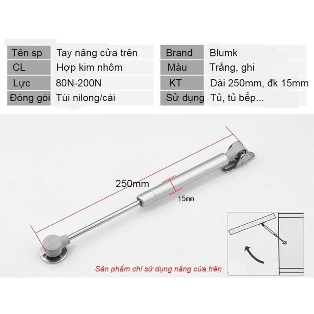 Tay co thủy lực tủ bếp giảm ồn chống va đập