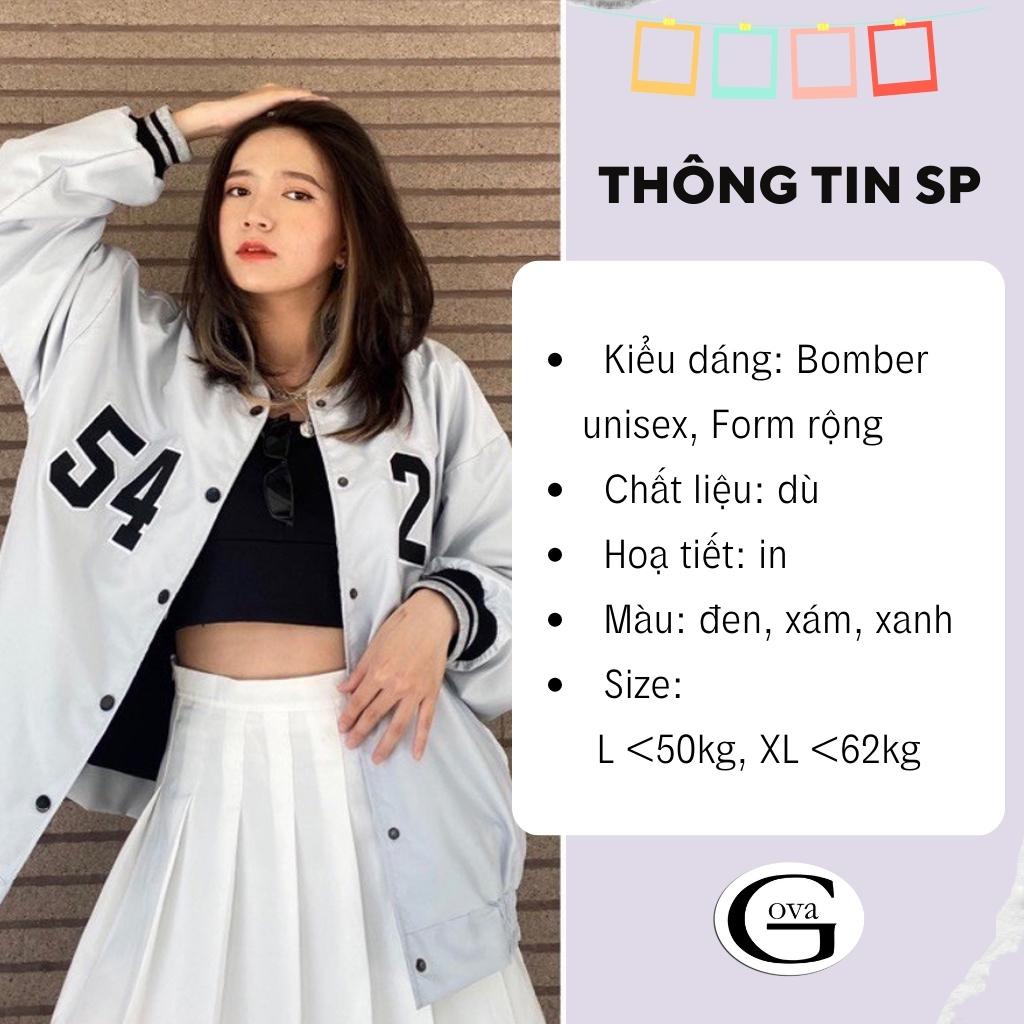 Áo khoác bomber dù 5426 nam nữ form rộng Unisex 2 lớp Chống Nắng Siêu Hot ulzzang Jacket Bomber GOVA