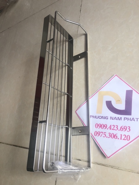 [HÀNG THƯƠNG HIỆU] kệ gia vị trong nhà bếp RTL2 Kệ thẳng lưới 1 tầng inox 304 hàng tăm đặc,kích thước 12x40cm