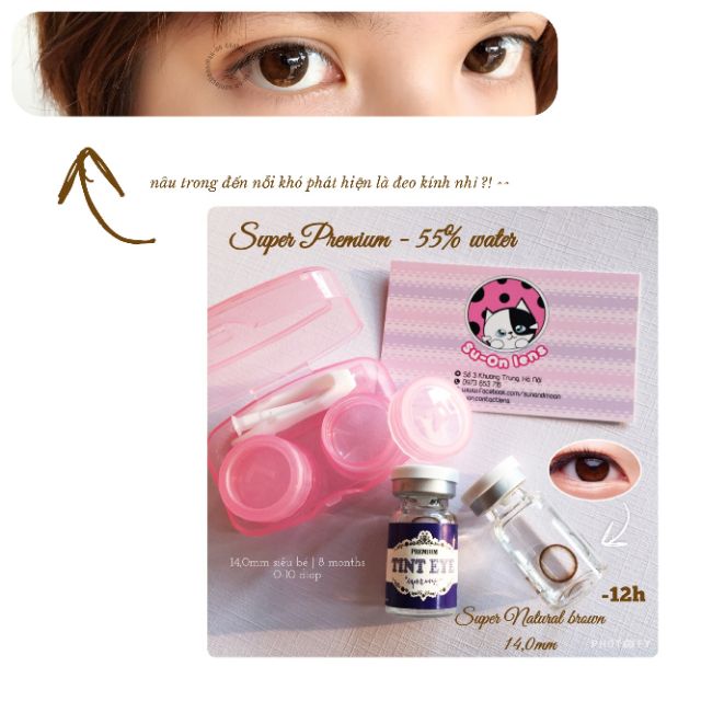 Lens cận nâu tự nhiên 789 SUPER NATURAL, kính áp tròng Hàn Quốc chính hãng 14mm, nâu trong siêu thực cực êm cho mắt