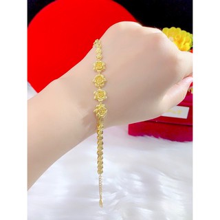 Lắc tay hoa mai màu vàng 24 cao cấp mẫu mới về