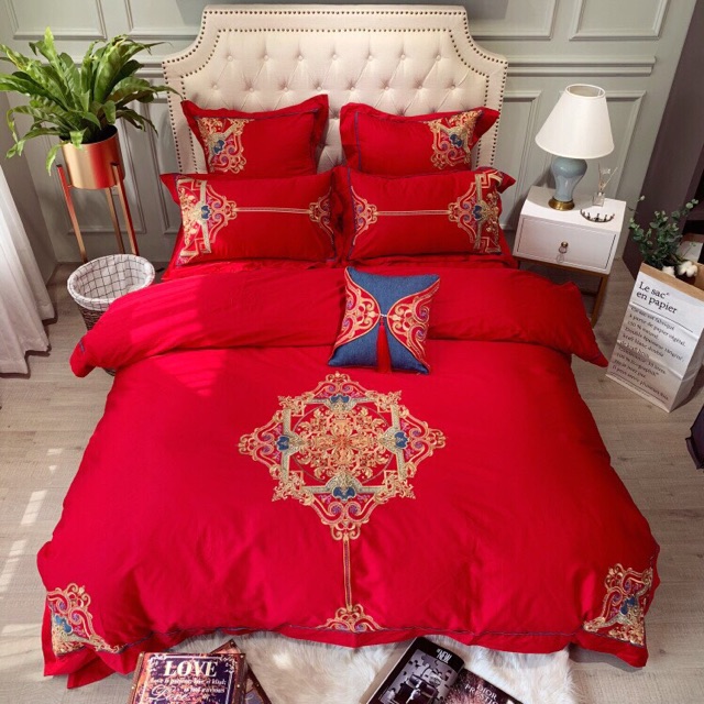 Bộ lụa thêu 6 món hoạ tiết sang chảnh