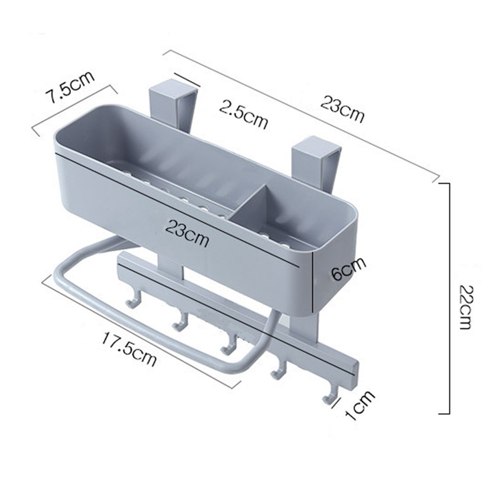 Khay Để Đồ J9 Trước Cửa Tủ Bếp Kiêm Móc Treo Khăn, Treo Đồ (Giao Màu Ngẫu Nhiên)