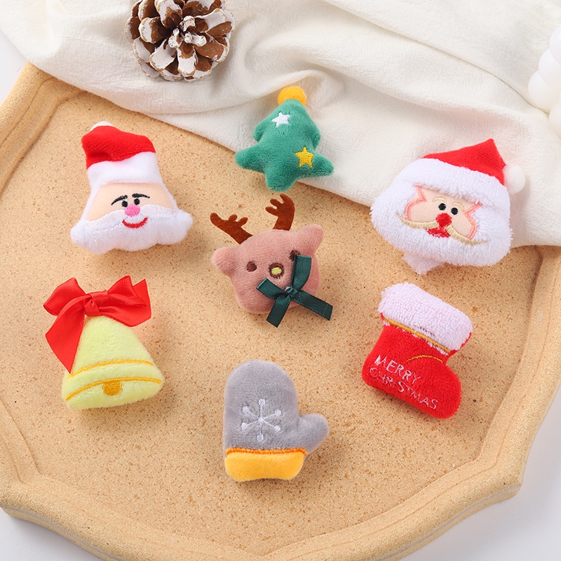 Huy hiệu cài áo thiết kế nhiều mẫu Giáng Sinh tùy chọn dệt kim đáng yêu