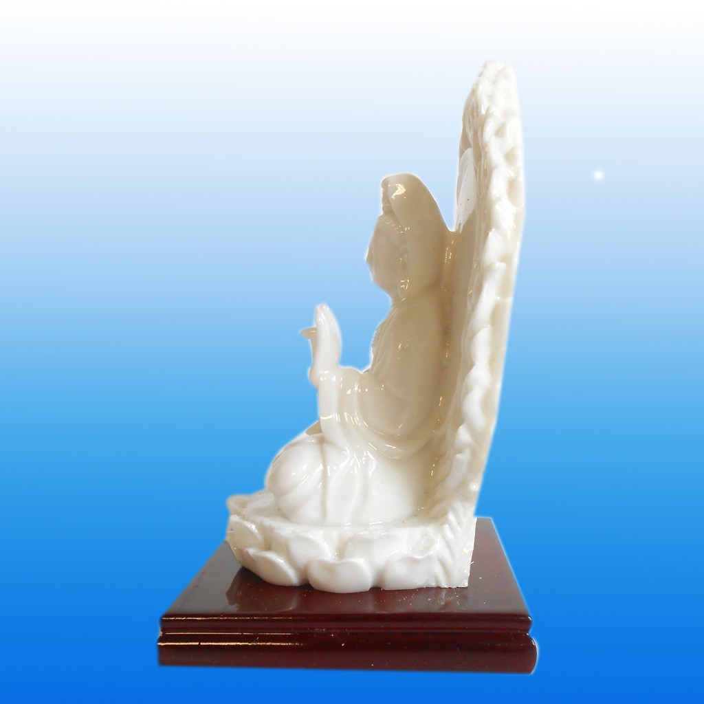 Tượng Mẹ Quan Thế Âm Bồ Tát ngồi có hào quang cao 11cm để taplo xe ô tô TPT22 - Luxury Art | BigBuy360 - bigbuy360.vn