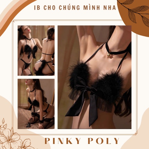 Bộ Đồ Lót Sexy - Bộ Đồ Ngủ Quyến Rũ Gợi Cảm - Bộ Đồ Lót Cosplay Sexy - Fullset Đồ Lót Sexy có nơ da beo PinkyPoly CP03 | BigBuy360 - bigbuy360.vn