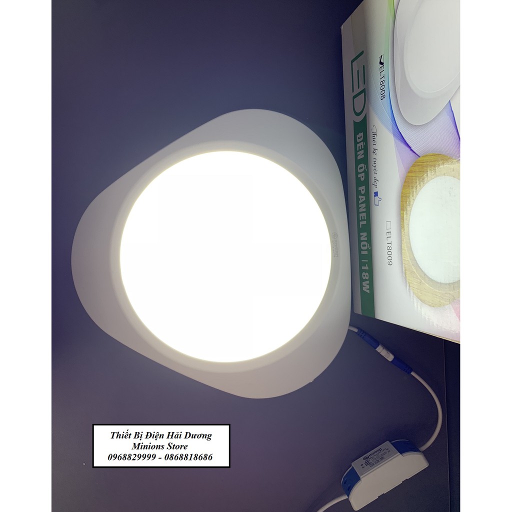 COMBO 3 ĐÈN ỐP NỔI PANEL LED ROMAN ELT8008 18W (Viền trắng)