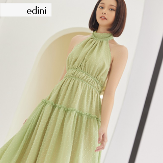 Đầm Yếm Hở Lưng Màu Xanh - EDINI - D1418