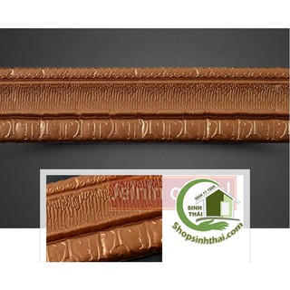 Xốp dán len tường - phào chỉ dán khung tranh - chỉ tường - [ 8cm x dài 2,3m ] có sẵn keo - màu nâu hoa văn ngẫu nhiên