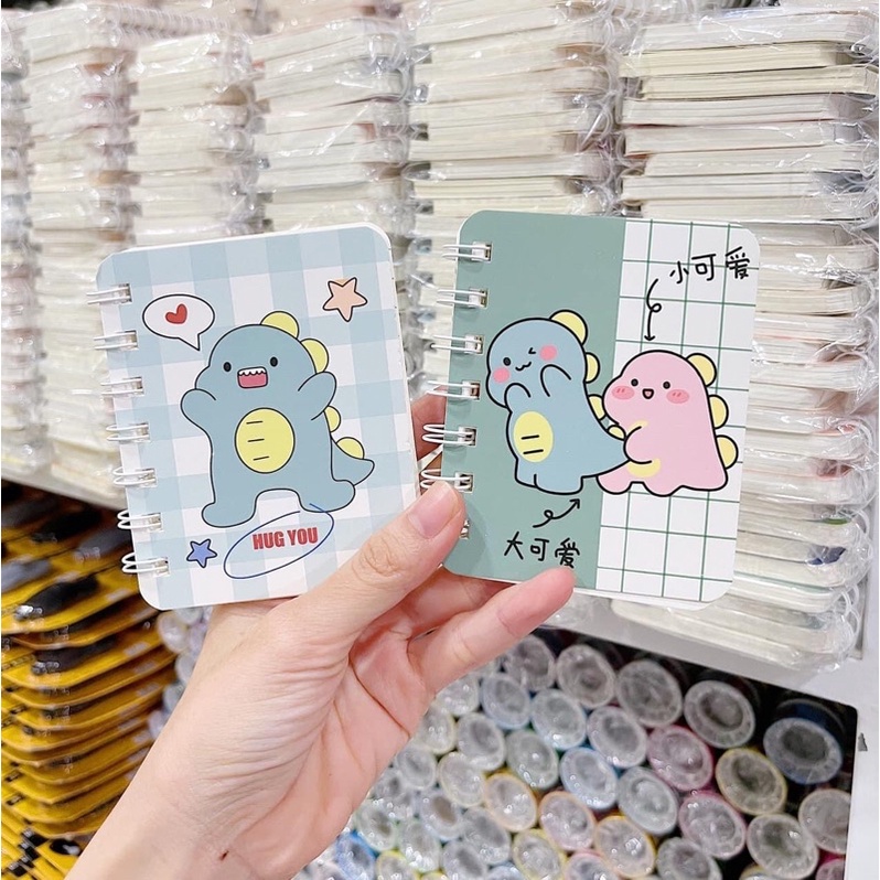 Sổ lò xo A7, sổ tay mini nhiều hình dễ thương - Giao màu ngẫu nhiên