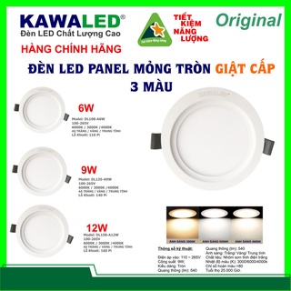 Đèn led panel mỏng giật cấp 3 màu 6w/9w/12w