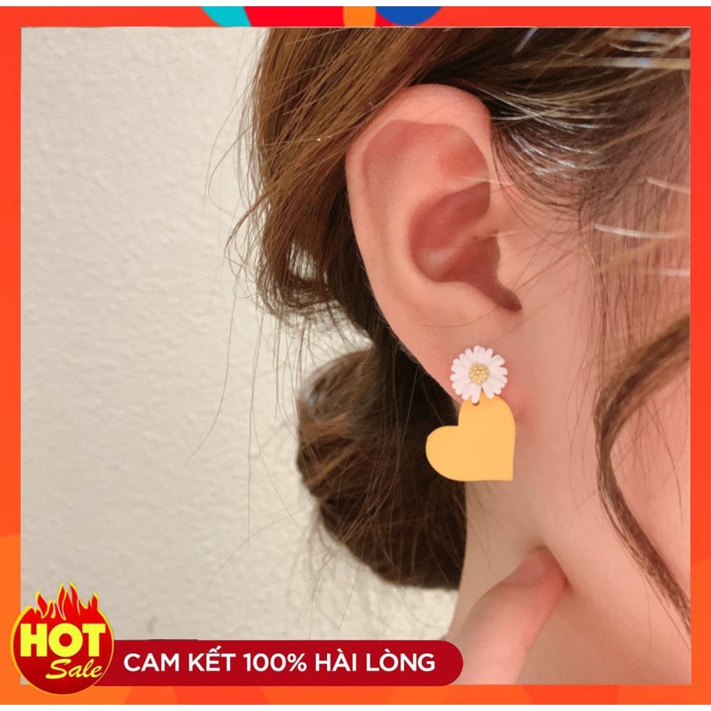 [HOT]  BÔNG TAI KHUYÊN TAI HÌNH TIM HOA CÚC ĐI BIỂN MÙA HÈ THỜI TRANG CÁ TÍNH HÀN QUỐC PHONG CÁCH221BT052