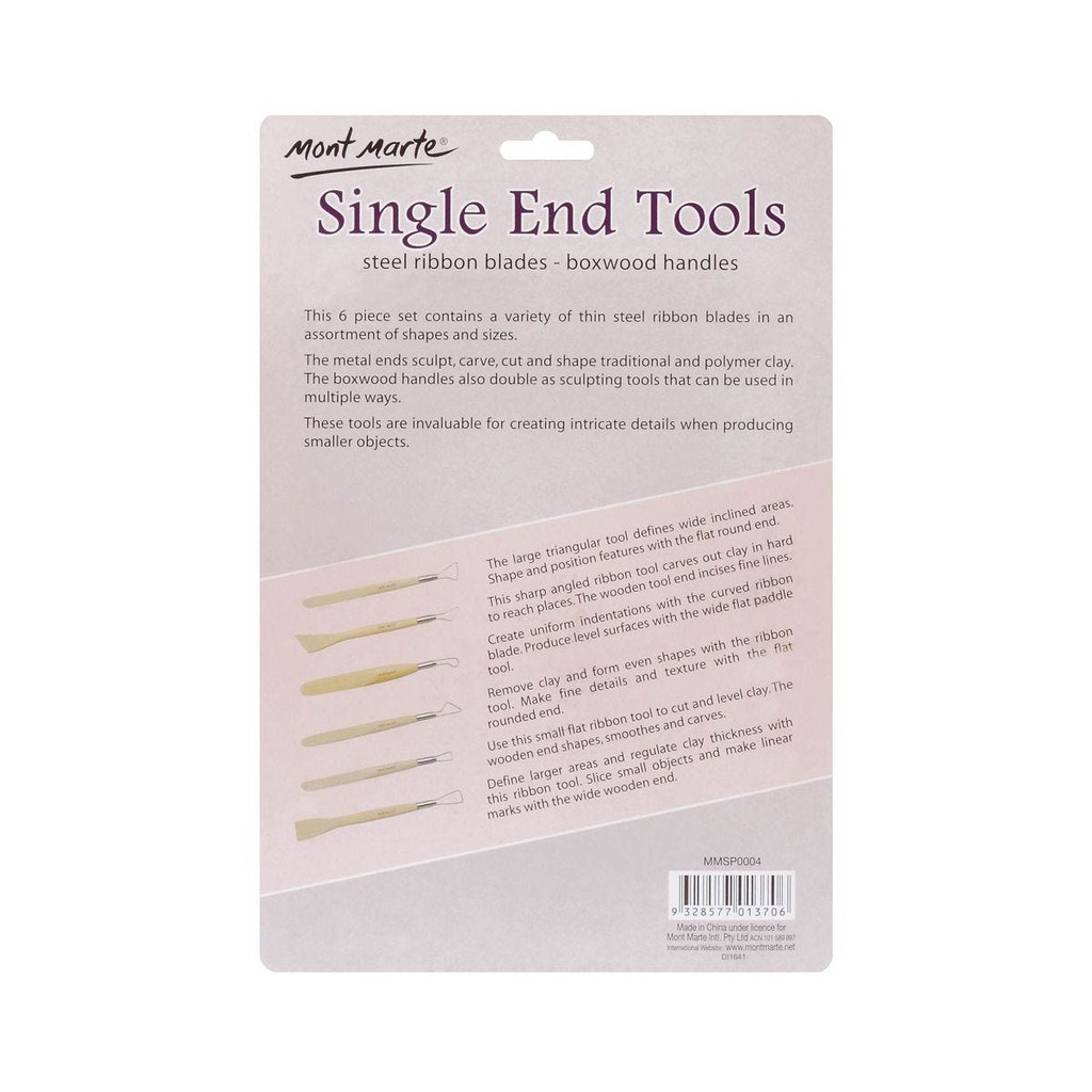 [Hỏa Tốc HCM] Bộ Dụng Cụ 6 Món Làm Đất Sét Mont Marte - Single End Tools 6pc - MMSP0004