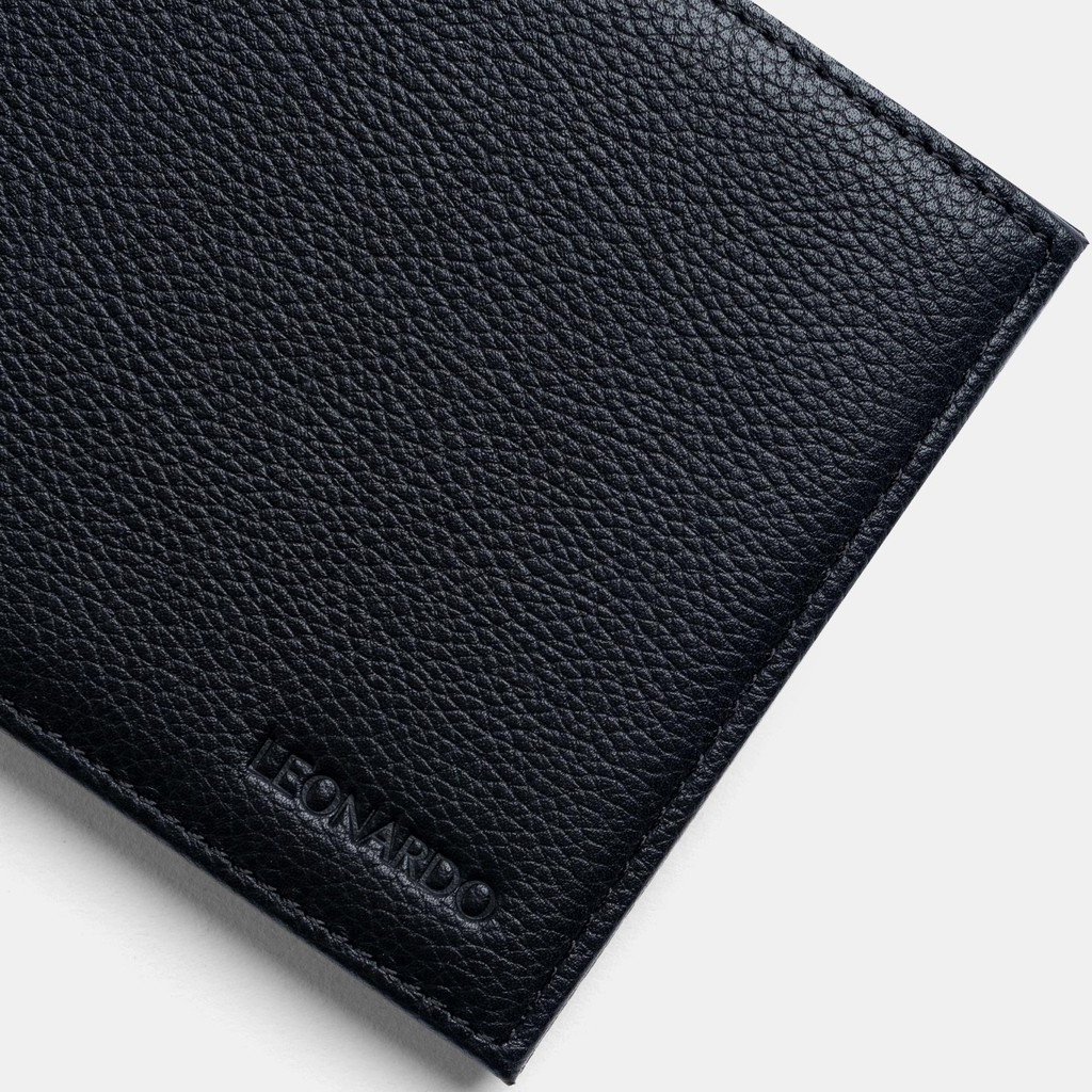 Ví Da Nam Gập Đôi (2 Dáng) Leonardo - Grain Wallet - Da Crossgrain Bền Bỉ