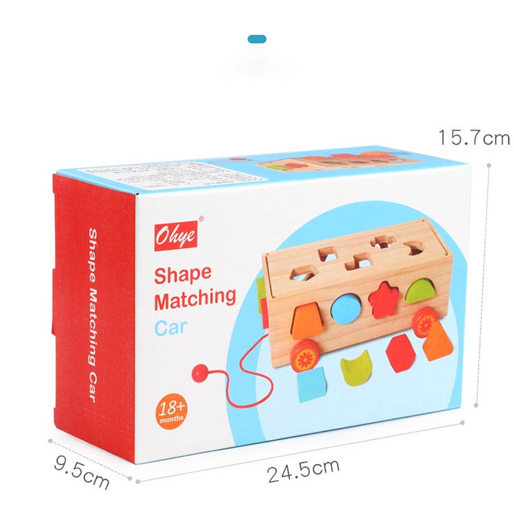 Xe thả hình khối bằng gỗ, thả hình khối xe kéo thae hình khối cho bé Fireman kids