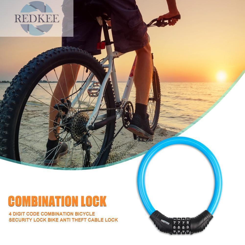 Khóa Cáp Xe Đạp Đặt Mật Mã 4 Chữ Số Chống Trộm An Toàn