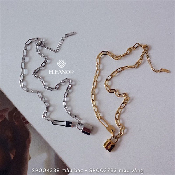 Dây chuyền nữ Eleanor Accessories mắt xích mặt khóa phụ kiện trang sức cá tính độc đáo