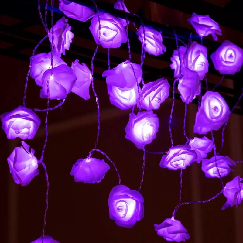 Dây đèn 20 LED thiết kế hoa hồng 2.5m dành cho trang trí