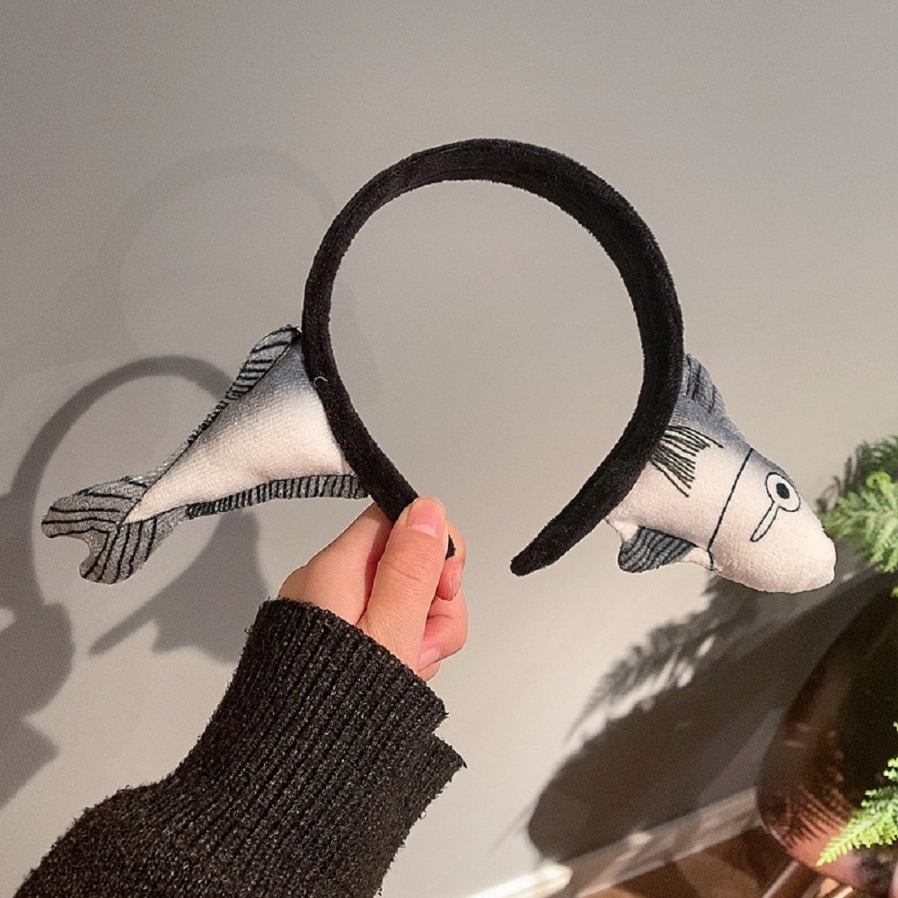 Băng đô cài tóc rửa mặt thiết kế hình cá muối chống trượt dành cho nữ