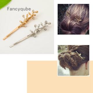 Kẹp tóc màu bạc hình chiếc lá thời trang cho nữ