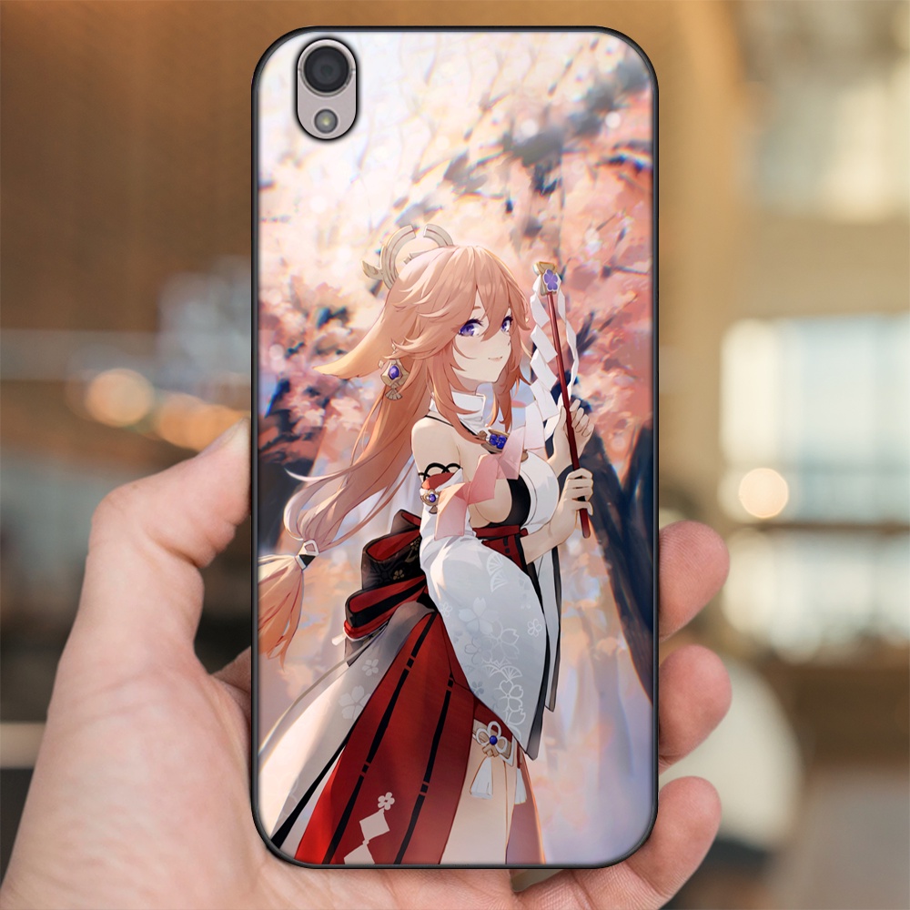 Ốp lưng Oppo A37 Neo 9, F1 Plus viền đen in hình Yae Miko Genshin Impact
