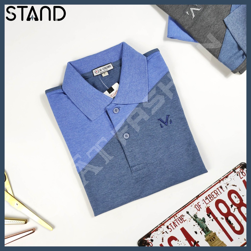 Áo Thun Nam 🆓FREESHIP🆓 Tay Ngắn M Phối Màu Cá Sấu Mềm Mịn Có Cổ 3 Màu 4 Size PS0018