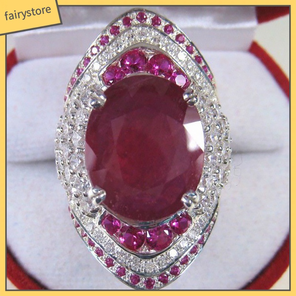 Nhẫn Đính Đá Ruby Nhân Tạo Thời Trang Cho Nữ