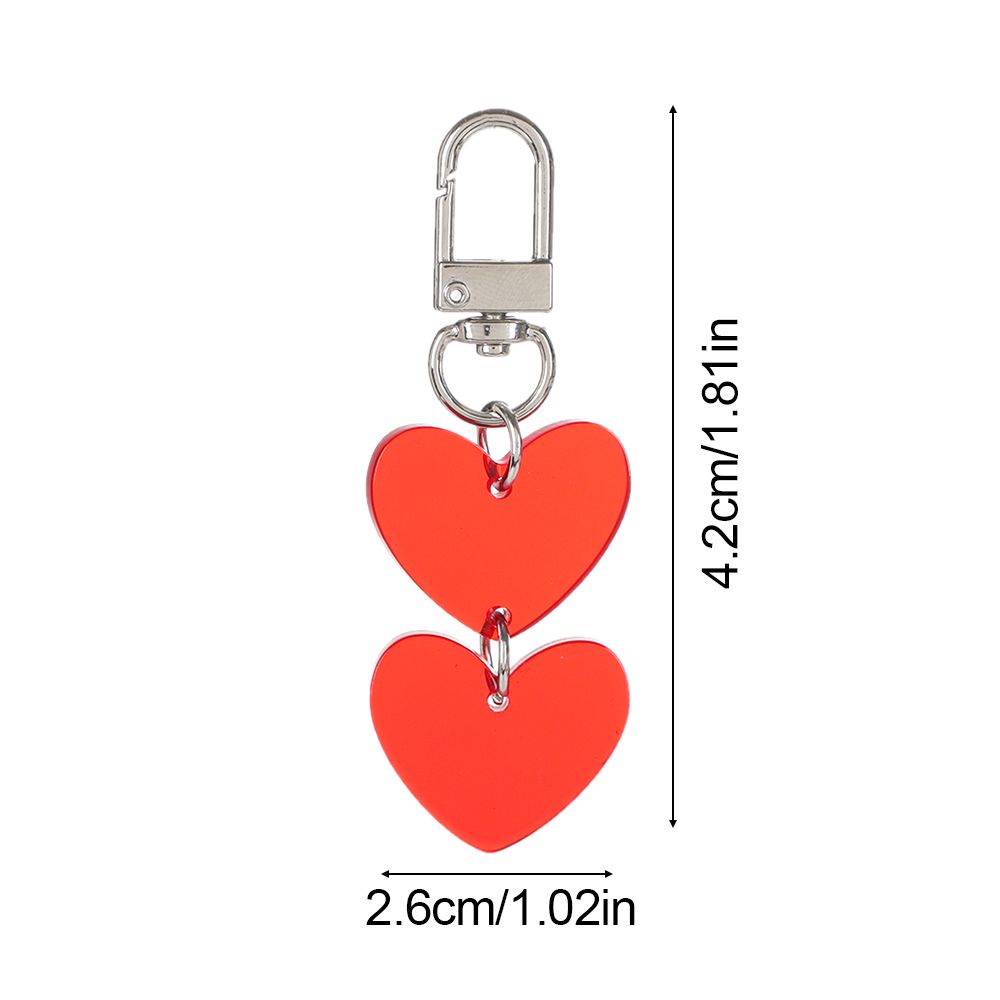 Móc khóa acrylic trong suốt hình trái tim dễ thương