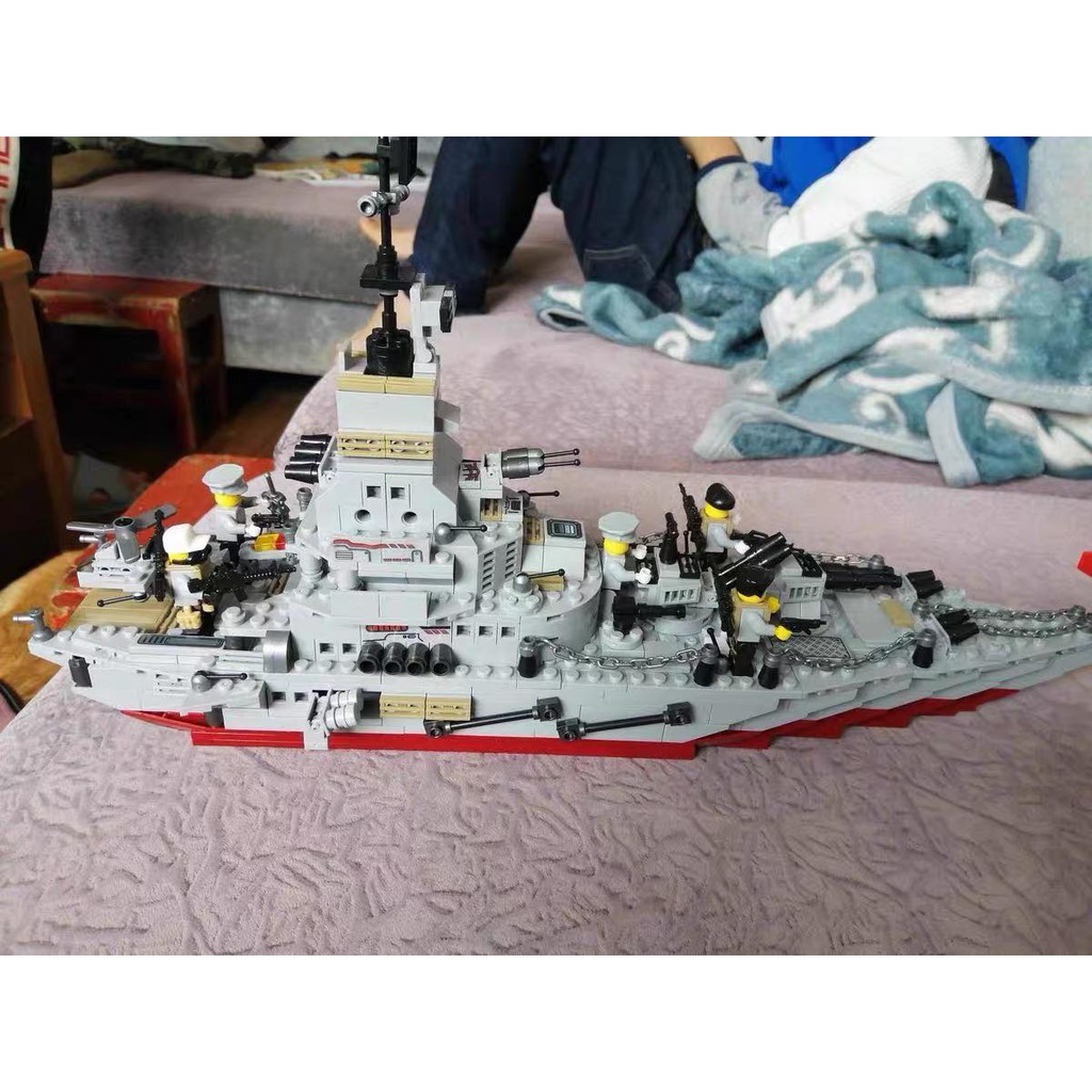 [1005 chi tiết] Đồ chơi lắp ráp Lego Tàu Tuần dương hạm, mô hình Lego máy bay, Lego thuyền chiến