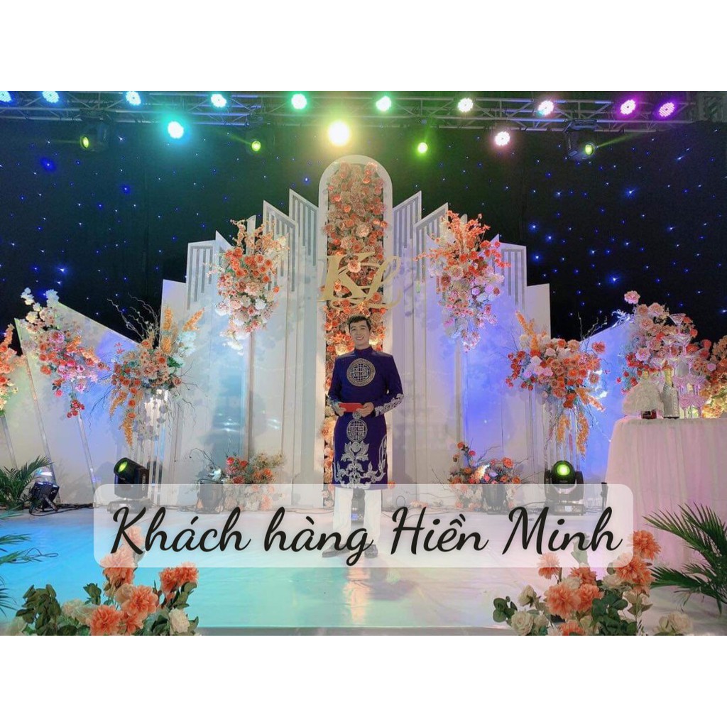 Áo dài cách tân nam màu tím trang nhã họa tiết vẽ tay độc đáo