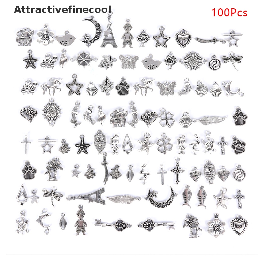 Set 100 mặt dây chuyền bằng bạc tây tạng diy độc đáo