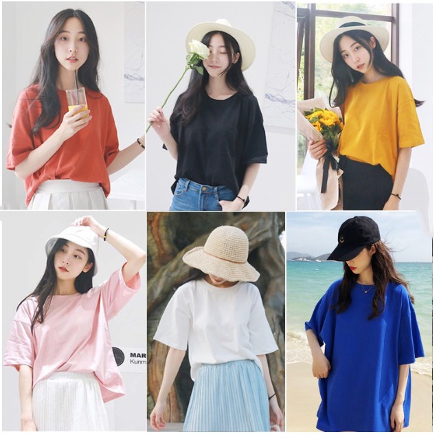 [BÁN SỈ] Áo thun trơn tay lỡ form rộng unisex [100% COTTON] - Áo phông nữ - SABI SHOP | BigBuy360 - bigbuy360.vn