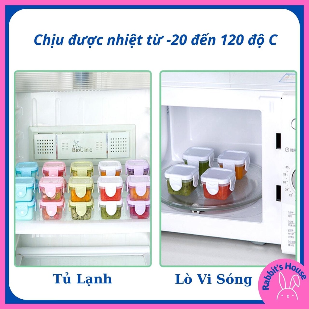 Hộp Trữ Đông, Khay Trữ Đông Có Nắp Bảo Quản Đồ Ăn Dặm Cho Bé Chống Rò Rỉ 60ml 150ml