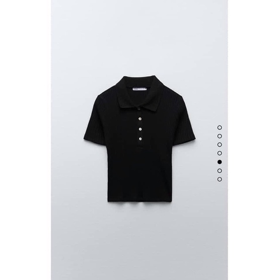 ANU729 - ÁO POLO NỮ LEN TĂM KHUY CỔ CỘC TAY